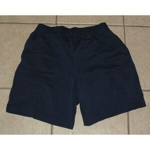 LANDS END Navy Sz Medium (10-12) Elastic Waist Soft Stretchy Knit Shorts Pockets